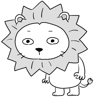 虚な表情のライオン